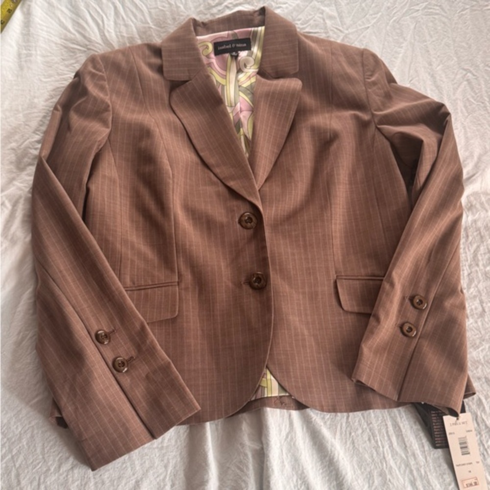 Isabel & Nina Women's Taupe and Grey Blazer NWT 16